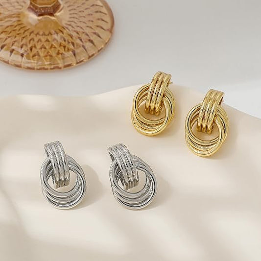 18K Gold-Plated Chunky Knot Earrings