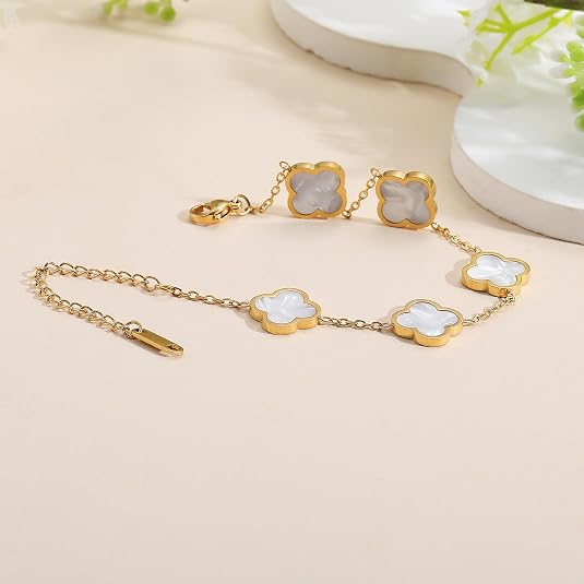 18K Gold-Plated Lucky Clover Bracelet