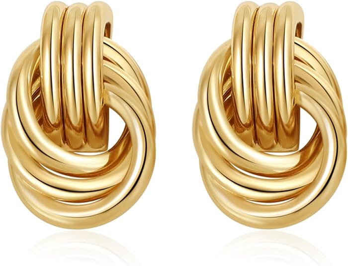 18K Gold-Plated Chunky Knot Earrings