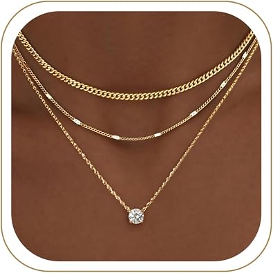 Gold Plated Layered Necklace Set