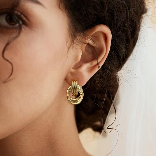 18K Gold-Plated Chunky Knot Earrings