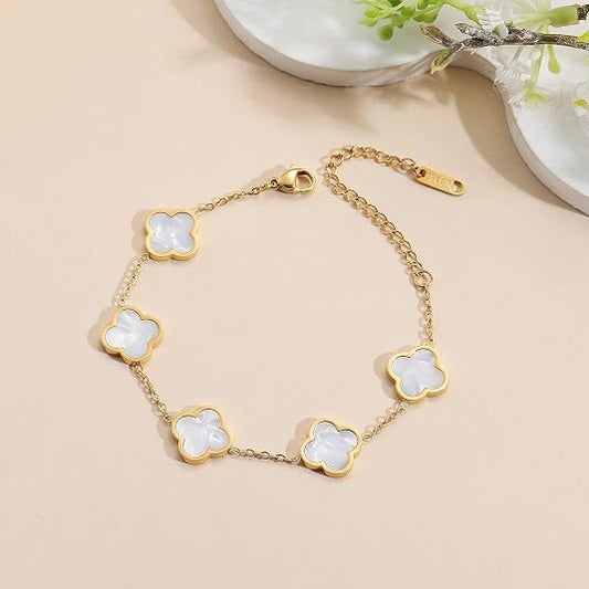 18K Gold-Plated Lucky Clover Bracelet
